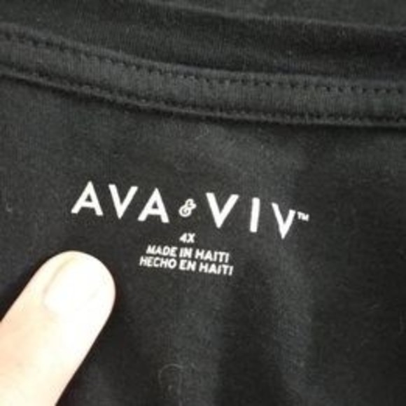 4X AVA & VIV Womens Long Sleeve Black Blouse C6200 - Picture 5 of 6